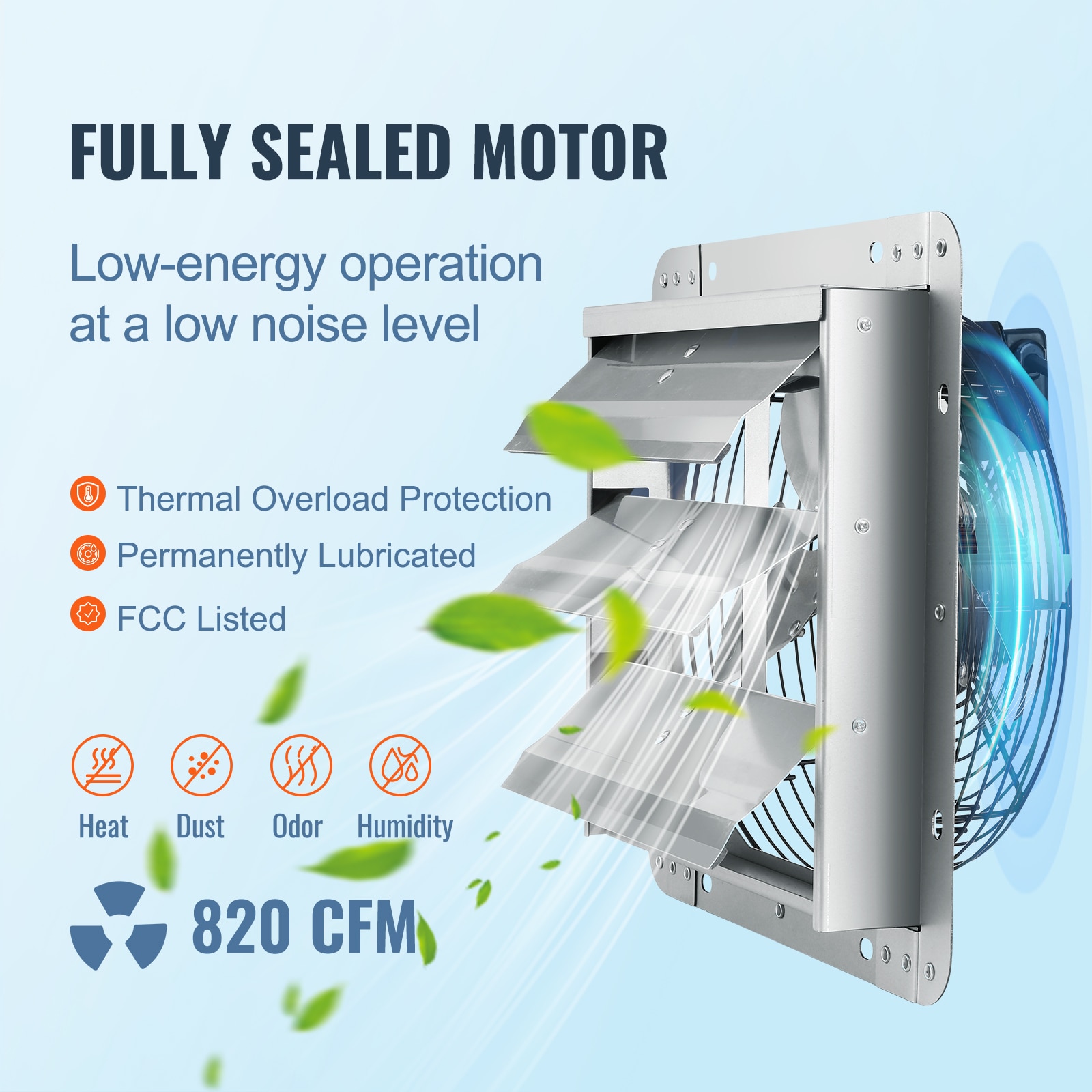 High-speed Shutter Exhaust Fan For Ventilation And Cooling_voghion.com